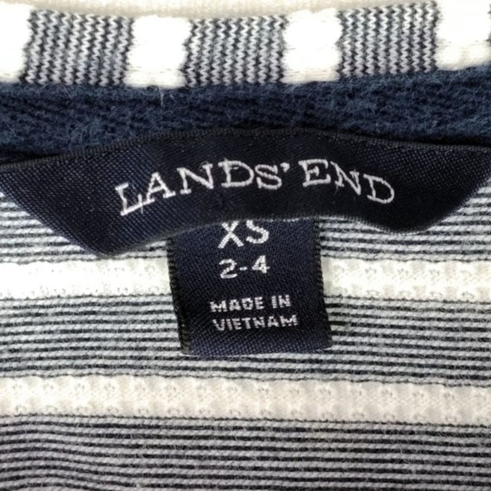 Land's End Navy Striped Sailor Top w/Pocket Sz XS - Picture 7 of 8